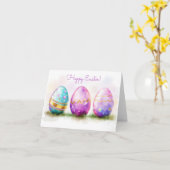  Waterverf paaseieren vakantie Kaart (Gele Bloem)