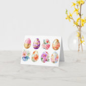 Waterverf paaseieren vakantie Kaart (Gele Bloem)