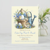 Waterverf paaseierjacht en brunch kaart (Staand voorkant)