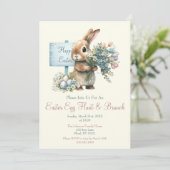 Waterverf paaseierjacht en brunch kaart (Staand voorkant)