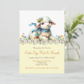 Waterverf paaseierjacht en brunch kaart (Staand voorkant)