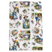  Waterverf paashaas bloemmotief Medium Cadeauzakje (Achterkant)