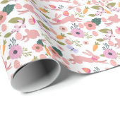 Waterverf Paashaas Egg Spring Pattern Cadeaupapier (Rol Hoek)