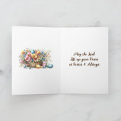 Waterverf paashaas en bloemen gepersonaliseerd kaart (Binnen)