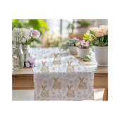 Waterverf paashaas eucalyptuspatroon korte tafelloper