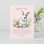 Waterverf paashaas gepersonaliseerd feestdagenkaart (Staand voorkant)