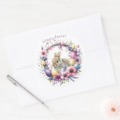 Waterverf paashaas gepersonaliseerd ronde sticker (Envelop)