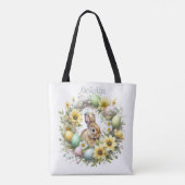 Waterverf paashaas gepersonaliseerd tote bag (Achterkant)