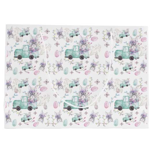 Waterverf paashaas groot cadeauzakje (Achterkant)