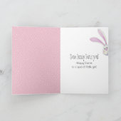 Waterverf paashaas in roze tutu feestdagen kaart (Binnen)