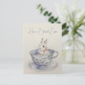Waterverf paashaas in Teacup Briefkaart (Staand voorkant)