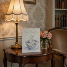 Waterverf paashaas in Teacup Briefkaart