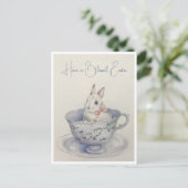 Waterverf paashaas in Teacup Feestdagenkaart (Staand voorkant)