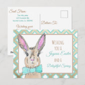  Waterverf Paashaas Konijn Briefkaart (Voorkant / Achterkant)