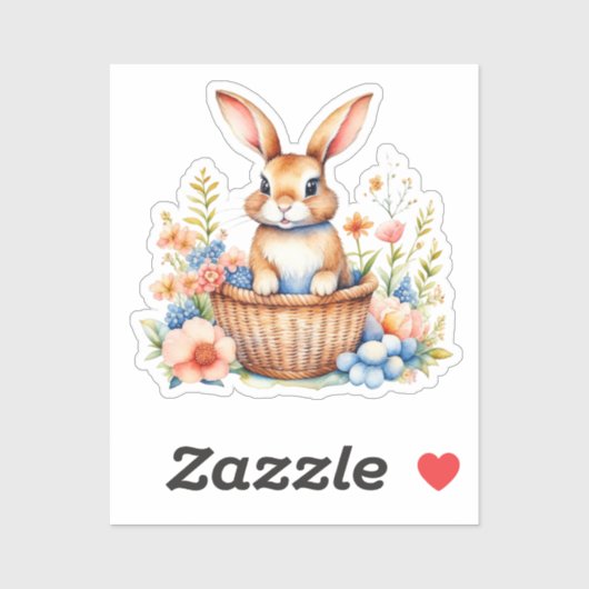  Waterverf Paashaas Konijn Sticker (Vel)