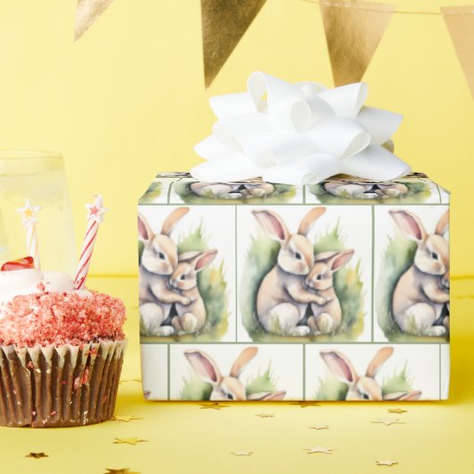 Waterverf paashaas liefde cadeaupapier (Verjaardagsfeest)