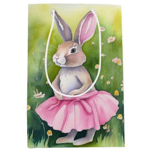 Waterverf paashaas met tutu medium cadeauzakje (Voorkant)