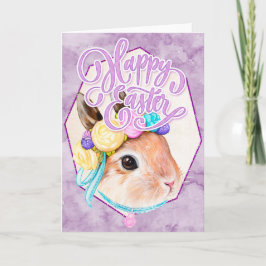 Waterverf paashaas met ventilator - Happy Easter Feestdagen Kaart