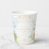 Waterverf paashaas Rustisch hout Papieren Bekers (Links)