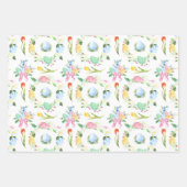 Waterverf paashaas tulpen inpakpapier vel (Voorkant 2)