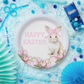 Waterverf paashaas tulpen papieren bordje (Feest)