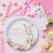 Waterverf paashaas tulpen papieren bordje (Feest)