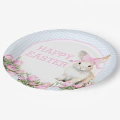 Waterverf paashaas tulpen papieren bordje (Gekanteld)