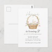 waterverf paashaas verjaardagsuitnodiging briefkaart (Voorkant / Achterkant)