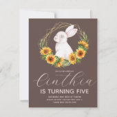 Waterverf Paashaas Zonnebloem Bloemen Kaart (Voorkant)