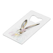 Waterverf Paashaaskonijn dierlijk kalk Creditkaart Flessenopener (Achterkant Gekanteld)