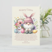 Waterverf Paaskabouter gepersonaliseerd Feestdagenkaart (Staand voorkant)