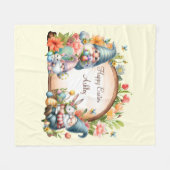 Waterverf Paaskabouter gepersonaliseerd Fleece Deken (Voorkant (Horizontaal))