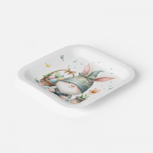 Waterverf Paaskabouter gepersonaliseerd Papieren Bordje (Gebogen)