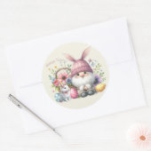 Waterverf Paaskabouter gepersonaliseerd Ronde Sticker (Envelop)