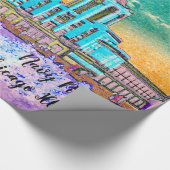 Waterverf paaskleuren van Navy Pier Chicago 1920 Cadeaupapier (Hoek)