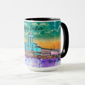 Waterverf paaskleuren van Navy Pier Chicago 1920 Mok (Voorkant rechts)