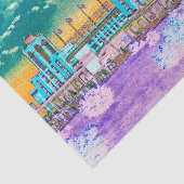 Waterverf paaskleuren van Navy Pier Chicago 1920 Tissuepapier (Detail)