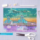 Waterverf paaskleuren van Navy Pier Chicago 1920 Tissuepapier (Craft)