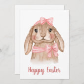 Waterverf paaskonijn feestdagenkaart (Voorkant / Achterkant)