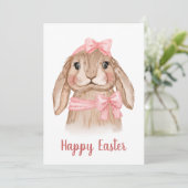 Waterverf paaskonijn feestdagenkaart (Staand voorkant)
