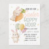 Waterverf Paaskonijn Hoppy Hour Egg Hunt Briefkaart (Voorkant)