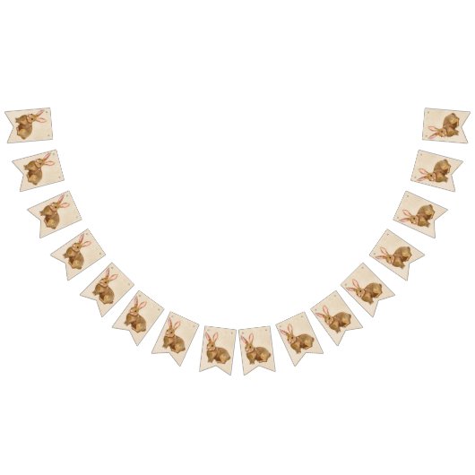 Waterverf paaskonijn. vlaggetjes (Alle)