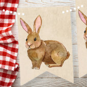 Waterverf paaskonijn. vlaggetjes