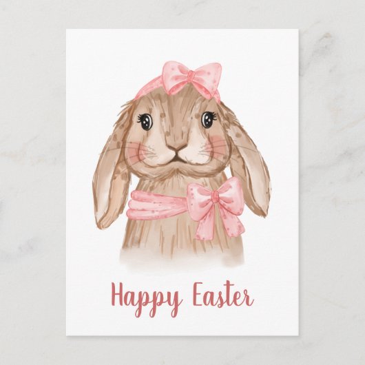 Waterverf Paaskonijnenfeestdag Feestdagenkaart (Voorkant)