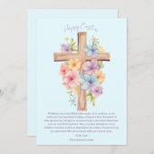 Waterverf Paaskruis gepersonaliseerd Feestdagenkaart (Voorkant / Achterkant)