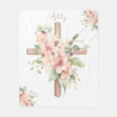 Waterverf Paaskruis gepersonaliseerd Fleece Deken (Voorkant)