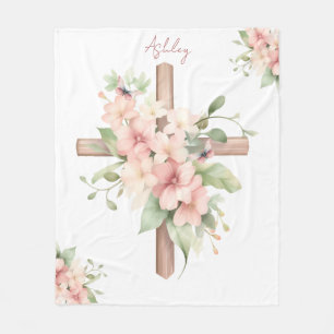 Waterverf Paaskruis gepersonaliseerd Fleece Deken