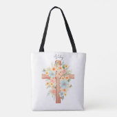 Waterverf Paaskruis gepersonaliseerd Tote Bag (Achterkant)