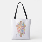 Waterverf Paaskruis gepersonaliseerd Tote Bag (Achterkant)