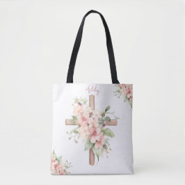 Waterverf Paaskruis gepersonaliseerd Tote Bag